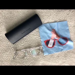 Barely used clear warby Parker reading glasses